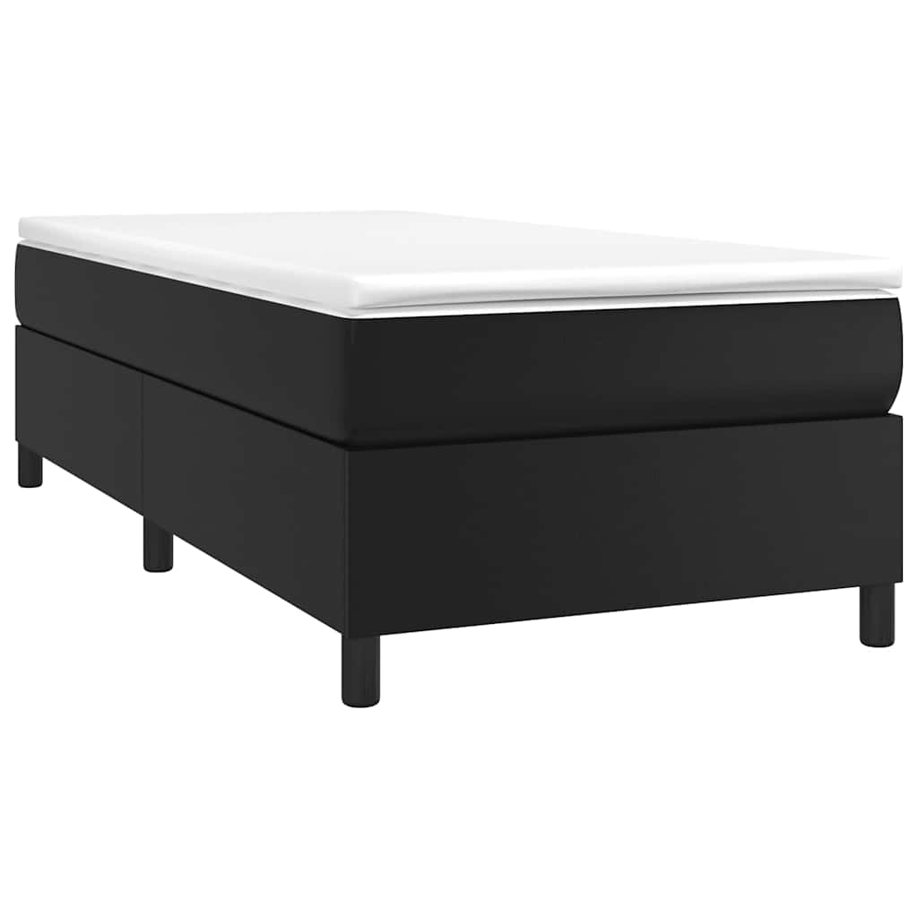 vidaXL Box Spring Bed Frame Black Single Faux Leather