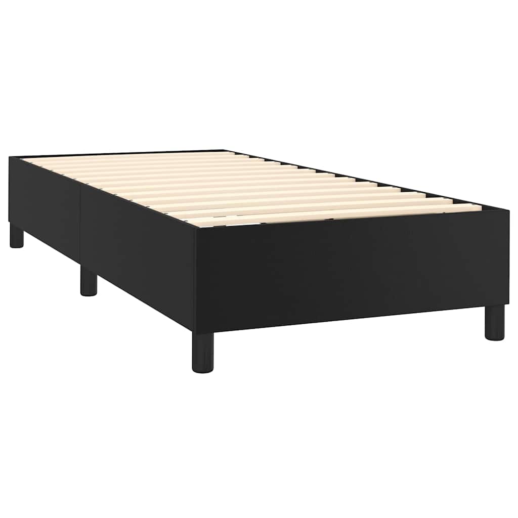 vidaXL Box Spring Bed Frame Black Single Faux Leather