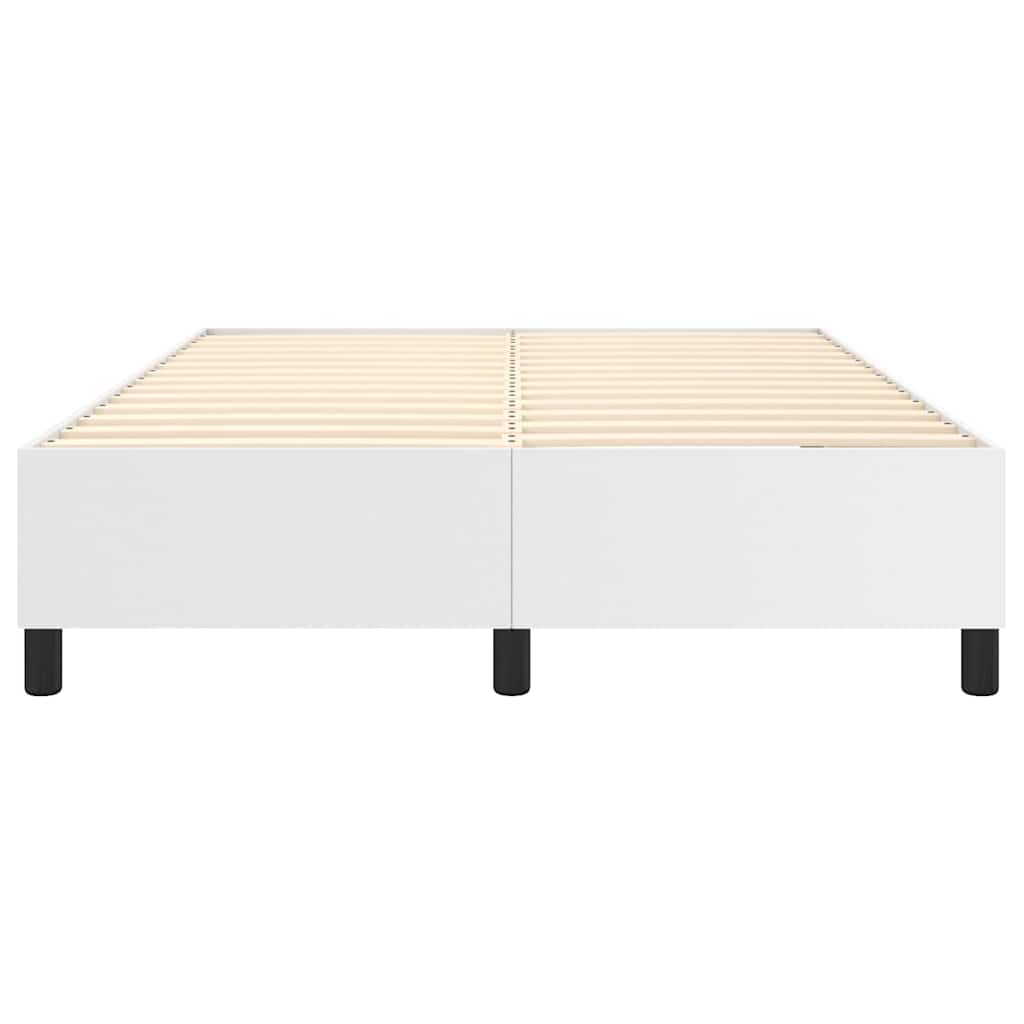 vidaXL Box Spring Bed Frame White Double Faux Leather