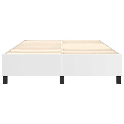vidaXL Box Spring Bed Frame White Double Faux Leather