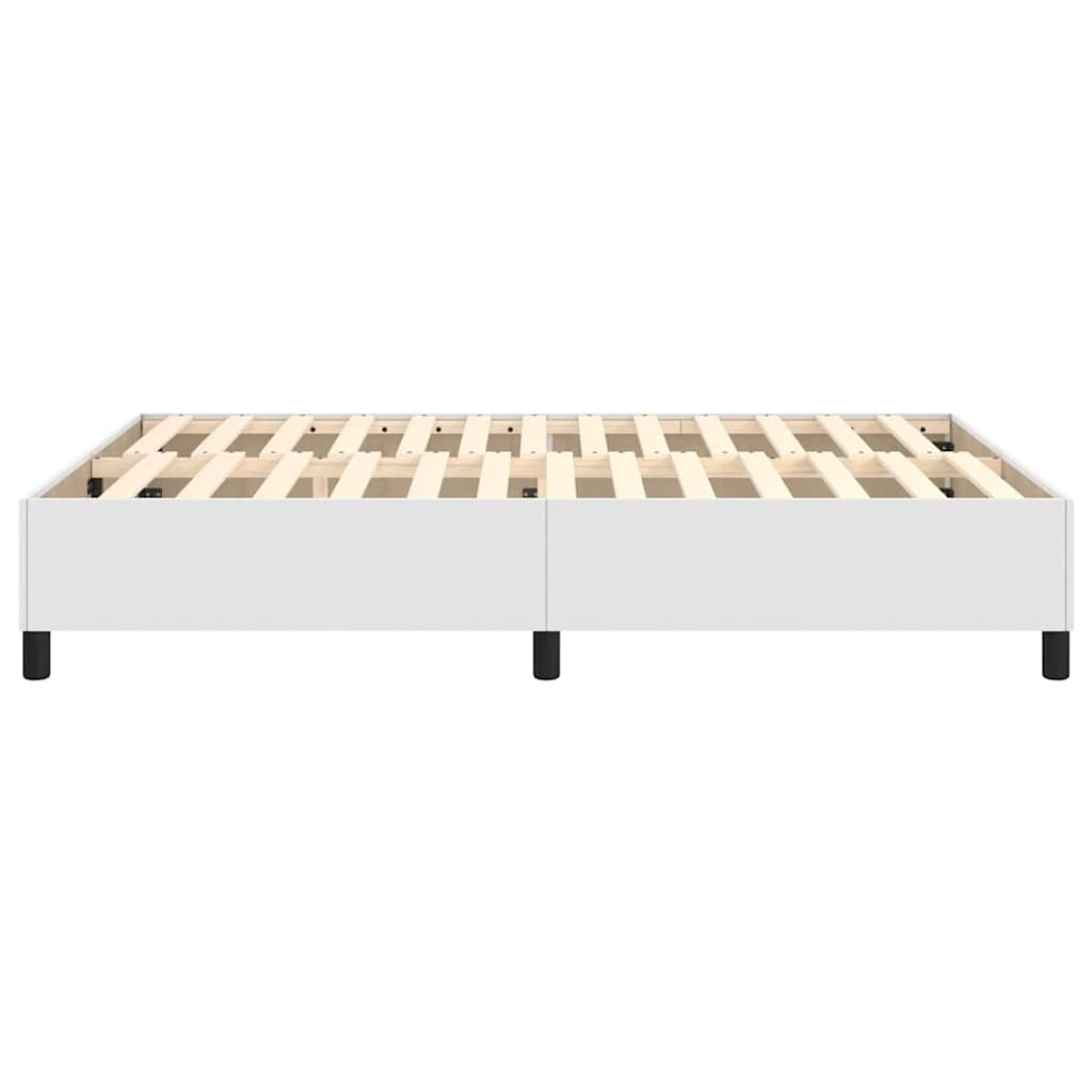vidaXL Box Spring Bed Frame White Double Faux Leather