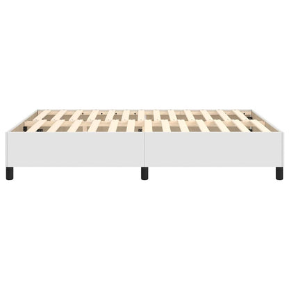 vidaXL Box Spring Bed Frame White Double Faux Leather