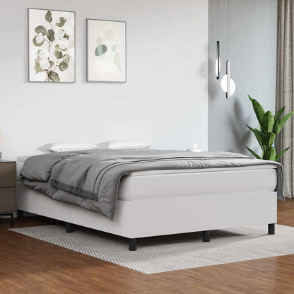 vidaXL Box Spring Bed Frame White Double Faux Leather