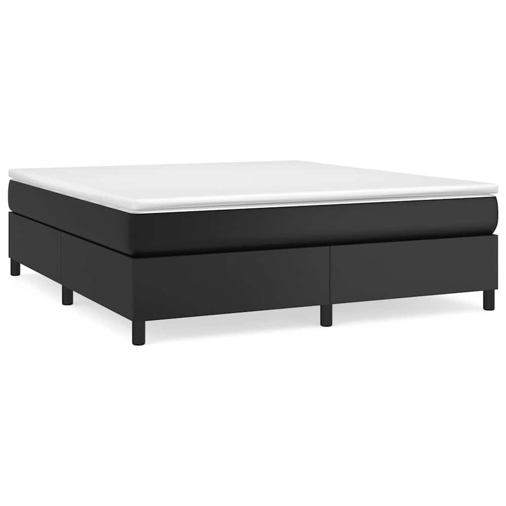 vidaXL Box Spring Bed Frame Black Super King Faux Leather