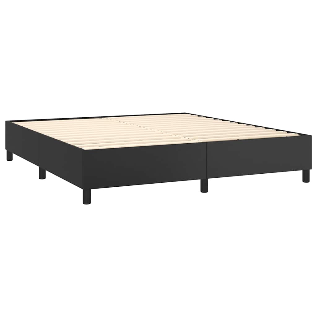 vidaXL Box Spring Bed Frame Black Super King Faux Leather