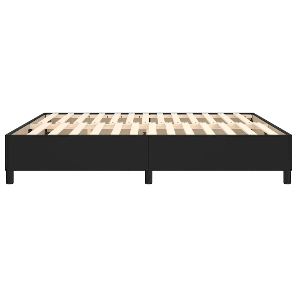 vidaXL Box Spring Bed Frame Black Super King Faux Leather
