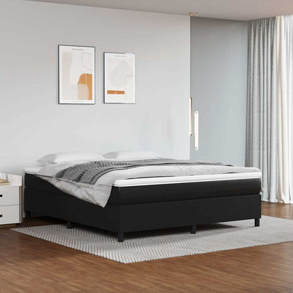 vidaXL Box Spring Bed Frame Black Super King Faux Leather