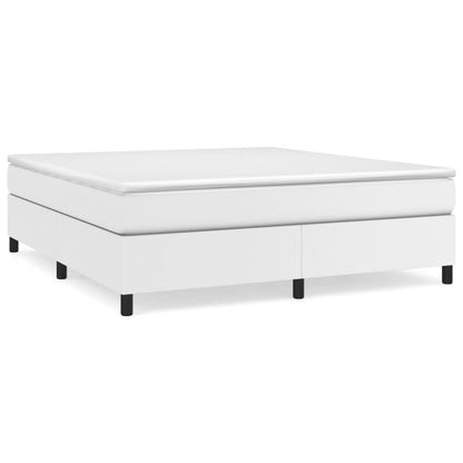 vidaXL Box Spring Bed Frame White Super King Faux Leather