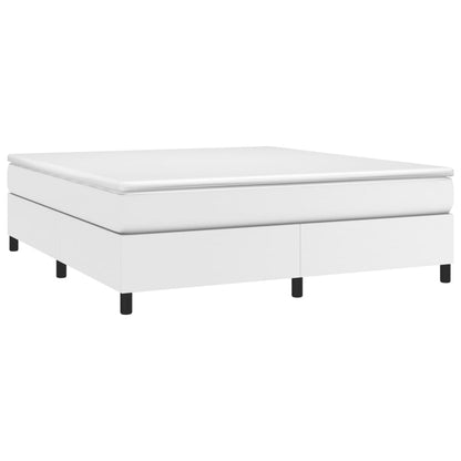 vidaXL Box Spring Bed Frame White Super King Faux Leather