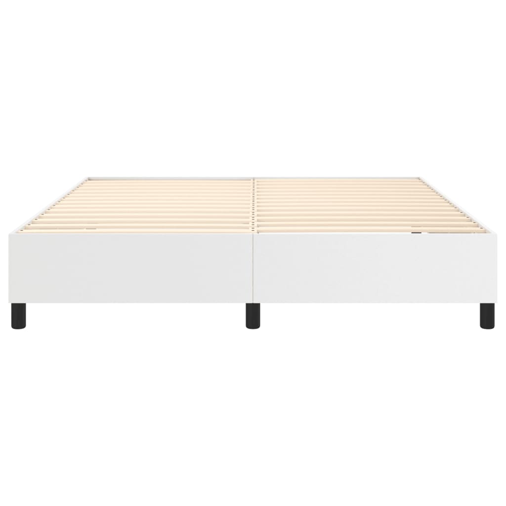 vidaXL Box Spring Bed Frame White Super King Faux Leather
