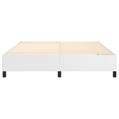 vidaXL Box Spring Bed Frame White Super King Faux Leather