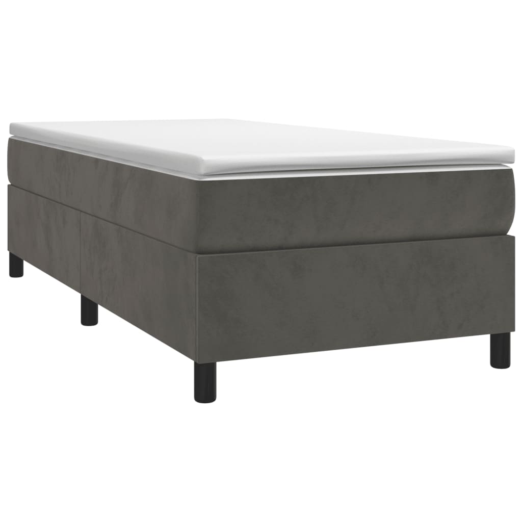 vidaXL Box Spring Bed Frame Dark Grey Single Velvet (UK/IE/FI/NO only)