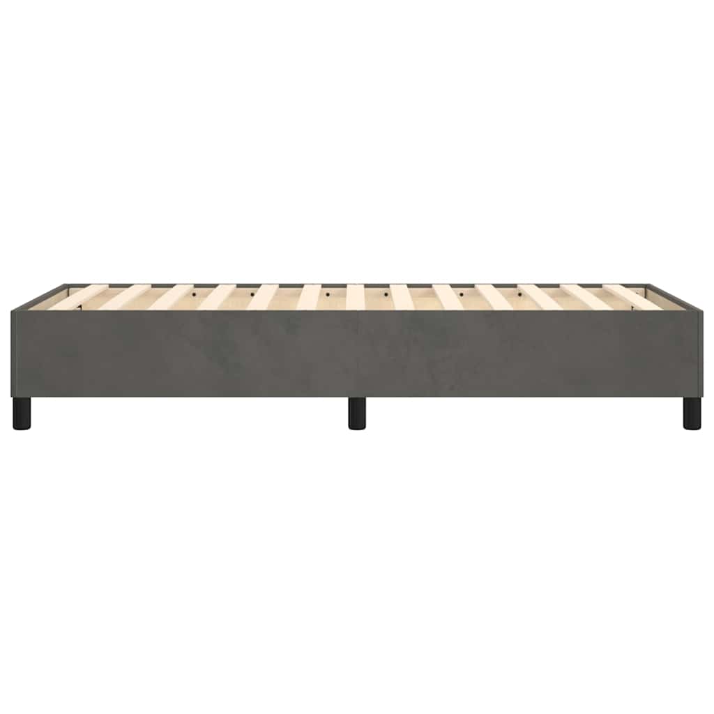 vidaXL Box Spring Bed Frame Dark Grey Single Velvet