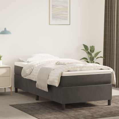 vidaXL Box Spring Bed Frame Dark Grey Single Velvet (UK/IE/FI/NO only)