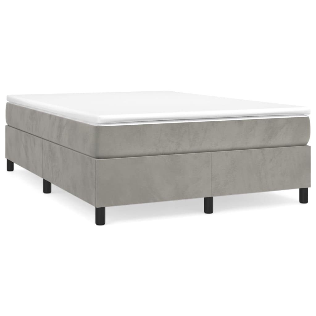 vidaXL Box Spring Bed Frame Light Grey Double Velvet (UK/IE/FI/NO only)
