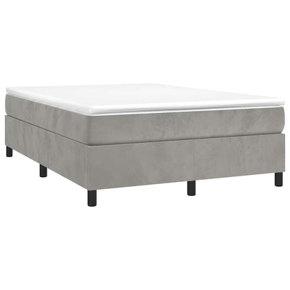 vidaXL Box Spring Bed Frame Light Grey Double Velvet