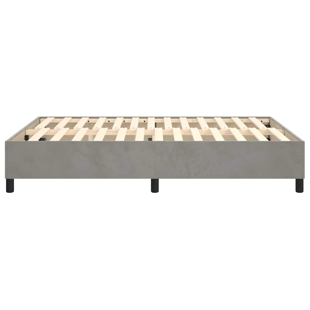 vidaXL Box Spring Bed Frame Light Grey Double Velvet