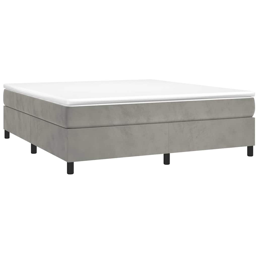 vidaXL Box Spring Bed Frame Light Grey Super King Velvet