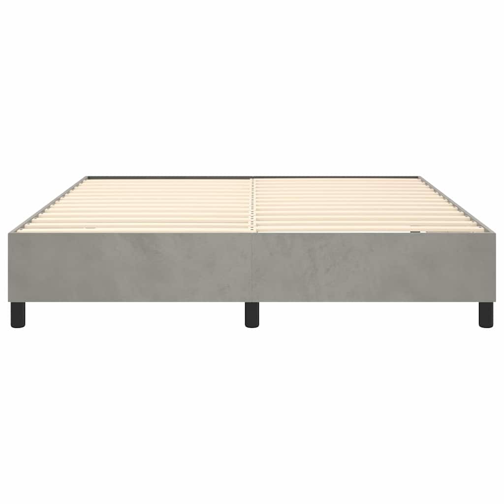 vidaXL Box Spring Bed Frame Light Grey Super King Velvet
