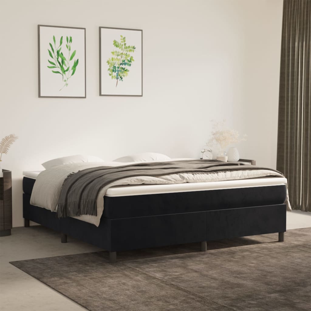vidaXL Box Spring Bed Frame Black Super King Velvet (UK/IE/FI/NO only)