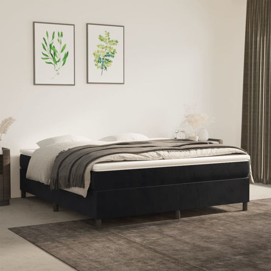 vidaXL Box Spring Bed Frame Black Super King Velvet (UK/IE/FI/NO only)