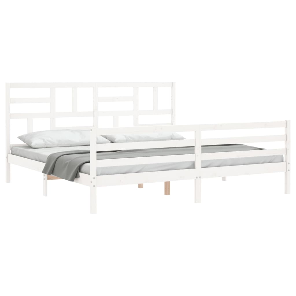 vidaXL Bed Frame without Mattress White 200x200 cm Solid Wood