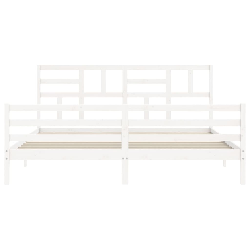 vidaXL Bed Frame without Mattress White 200x200 cm Solid Wood