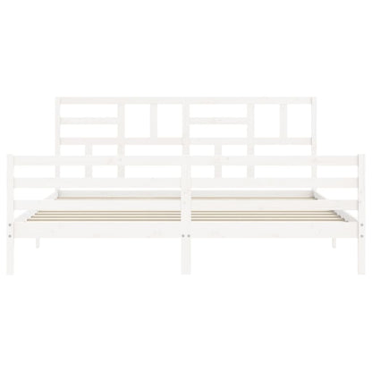 vidaXL Bed Frame without Mattress White 200x200 cm Solid Wood