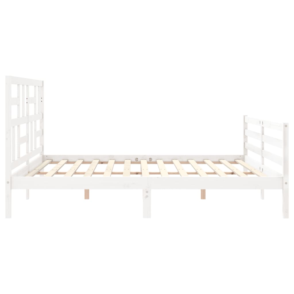 vidaXL Bed Frame without Mattress White 200x200 cm Solid Wood