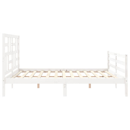 vidaXL Bed Frame without Mattress White 200x200 cm Solid Wood