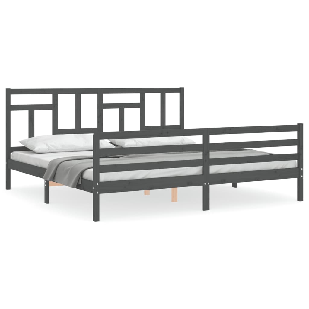 vidaXL Bed Frame without Mattress Grey 200x200 cm Solid Wood