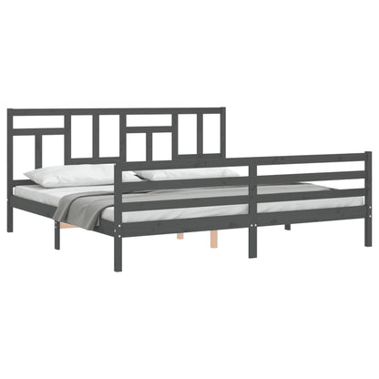 vidaXL Bed Frame without Mattress Grey 200x200 cm Solid Wood