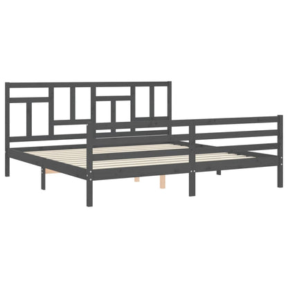 vidaXL Bed Frame without Mattress Grey 200x200 cm Solid Wood