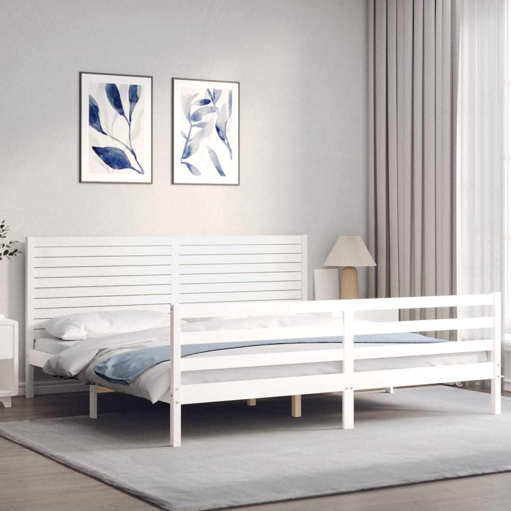 vidaXL Bed Frame without Mattress White 200x200 cm Solid Wood