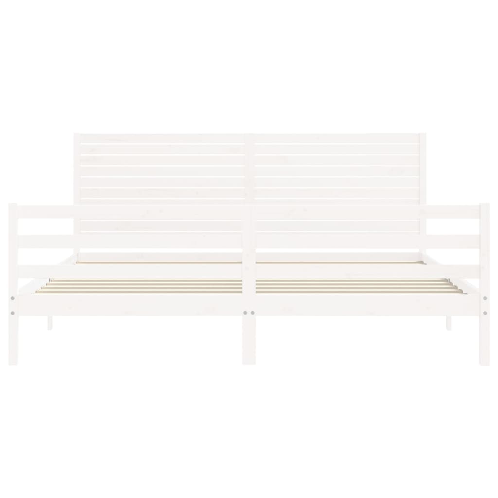 vidaXL Bed Frame without Mattress White 200x200 cm Solid Wood