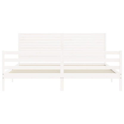 vidaXL Bed Frame without Mattress White 200x200 cm Solid Wood
