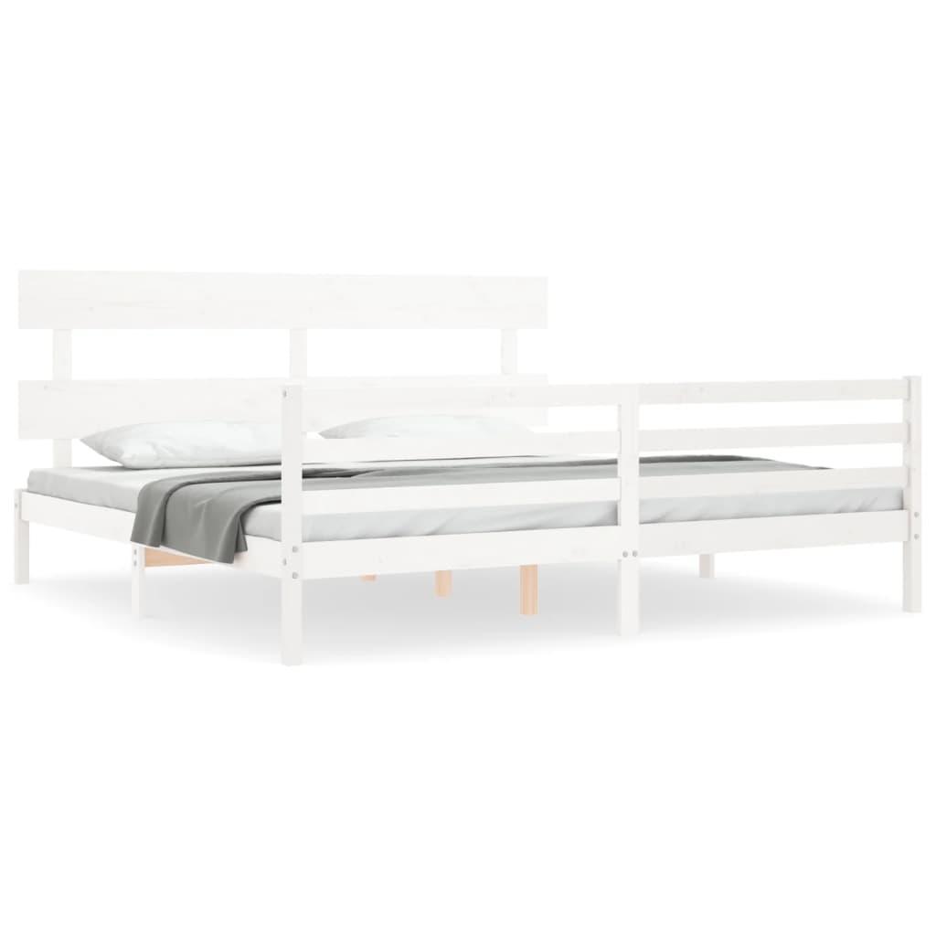 vidaXL Bed Frame without Mattress White 200x200 cm Solid Wood