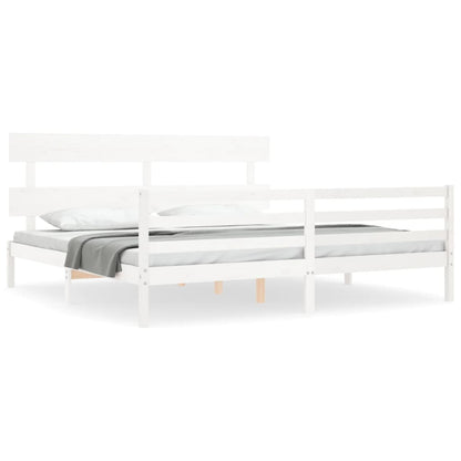 vidaXL Bed Frame without Mattress White 200x200 cm Solid Wood