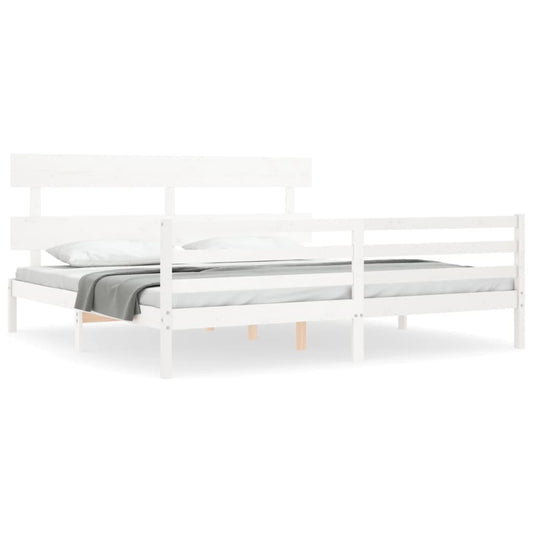 vidaXL Bed Frame without Mattress White 200x200 cm Solid Wood