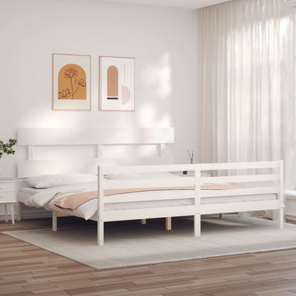 vidaXL Bed Frame without Mattress White 200x200 cm Solid Wood