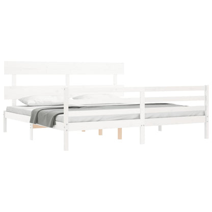 vidaXL Bed Frame without Mattress White 200x200 cm Solid Wood