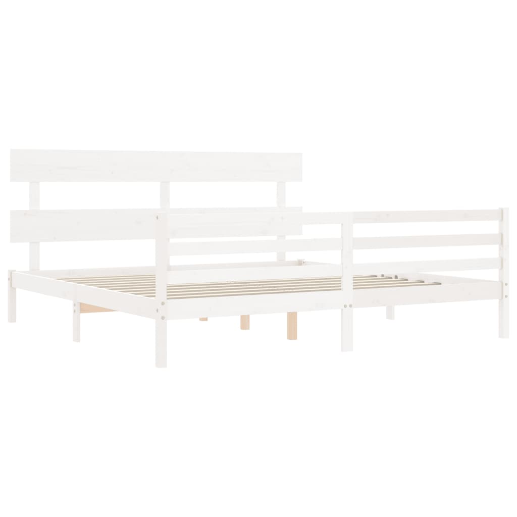 vidaXL Bed Frame without Mattress White 200x200 cm Solid Wood