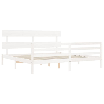 vidaXL Bed Frame without Mattress White 200x200 cm Solid Wood