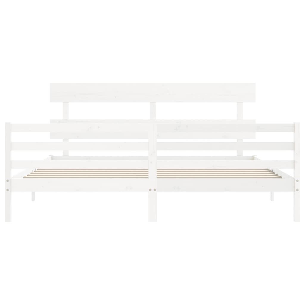 vidaXL Bed Frame without Mattress White 200x200 cm Solid Wood