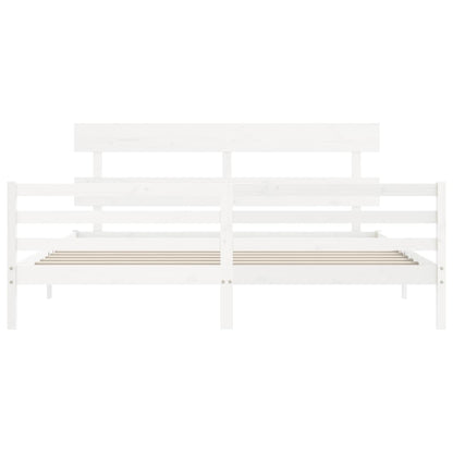 vidaXL Bed Frame without Mattress White 200x200 cm Solid Wood