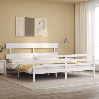 vidaXL Bed Frame without Mattress White 200x200 cm Solid Wood