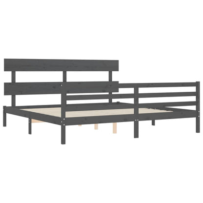 vidaXL Bed Frame without Mattress Grey 200x200 cm Solid Wood