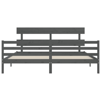 vidaXL Bed Frame without Mattress Grey 200x200 cm Solid Wood