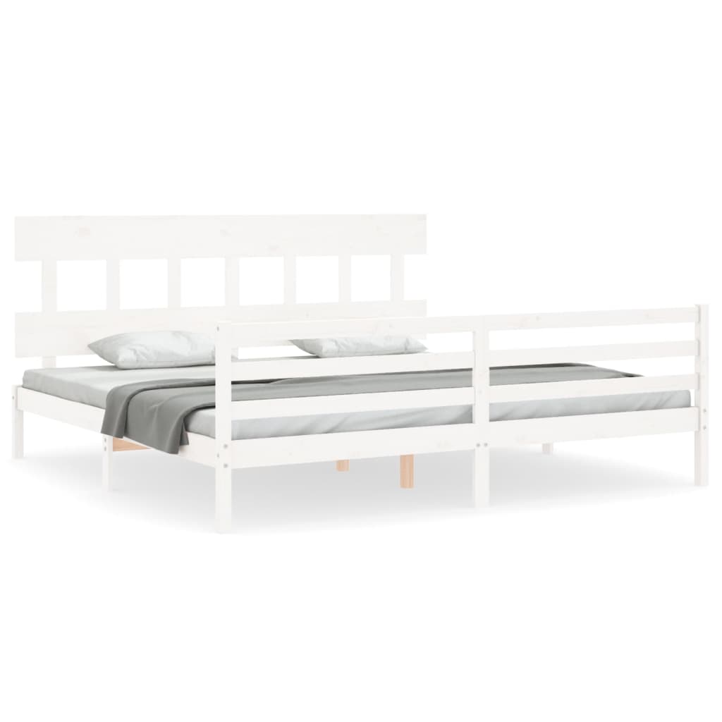 vidaXL Bed Frame without Mattress White 200x200 cm Solid Wood