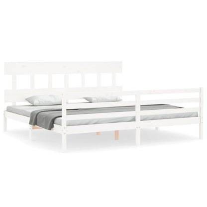 vidaXL Bed Frame without Mattress White 200x200 cm Solid Wood